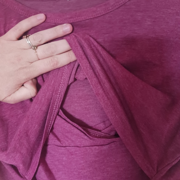 Women's Purple Button-Detail Nursing Top - Picture 2 of 4